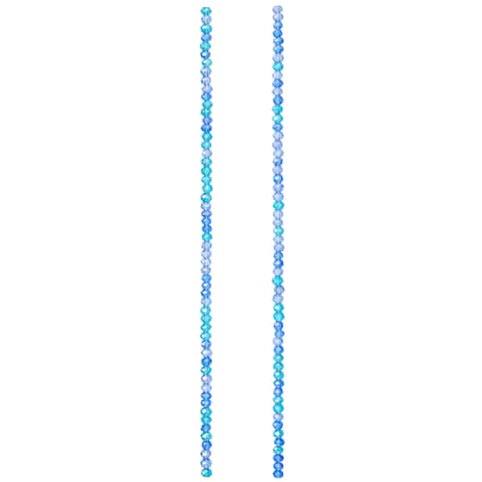 12 Pack: Blue Mix Rondelle Glass Beads, 3mm by Bead Landing™